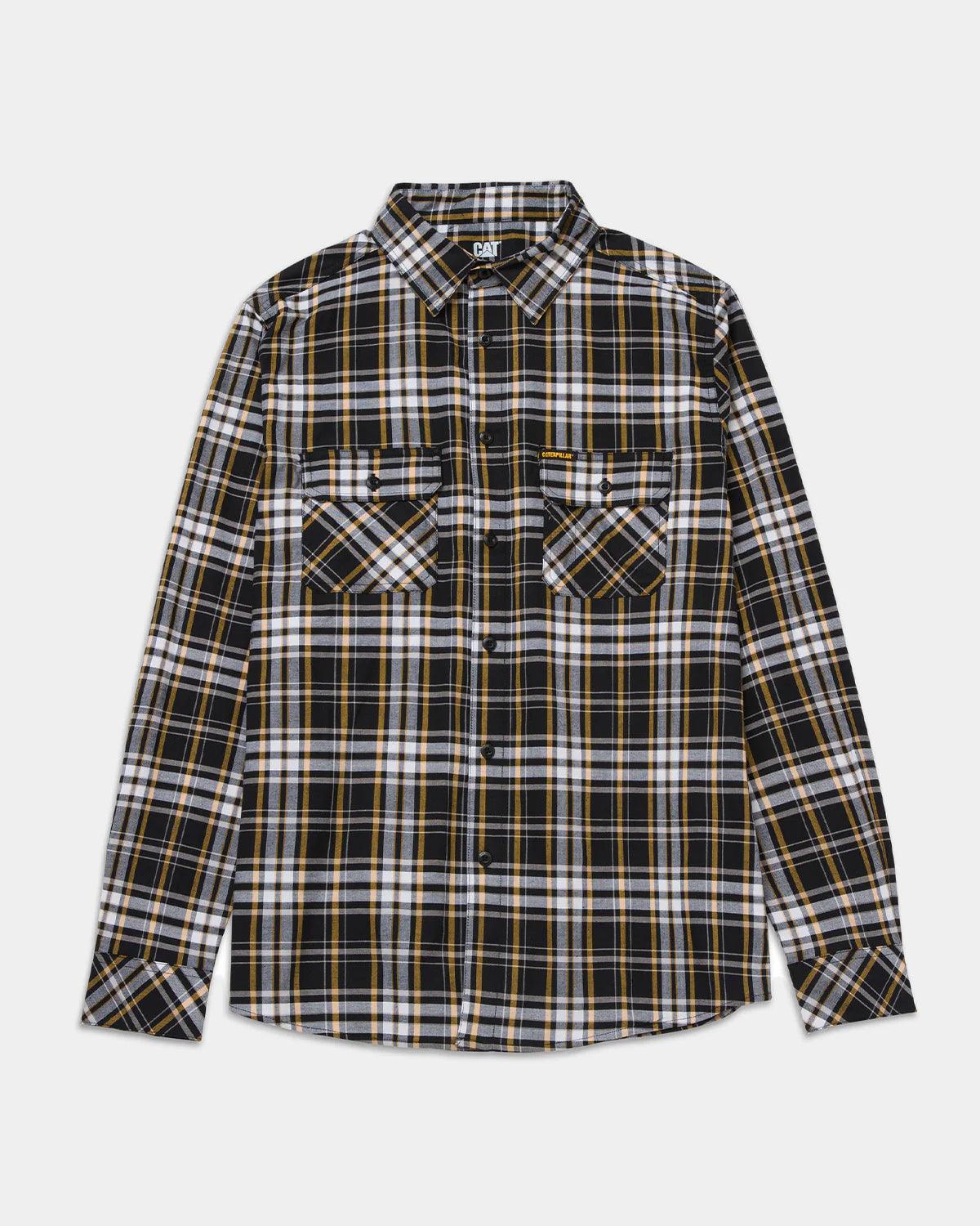 CAMISA DE TRABALHO MASCULINA DE MANCHAS XADREZ DE MANGA LONGA