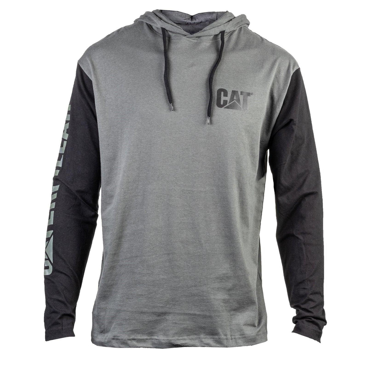 Camiseta de Manga Longa com Capuz Cinza
